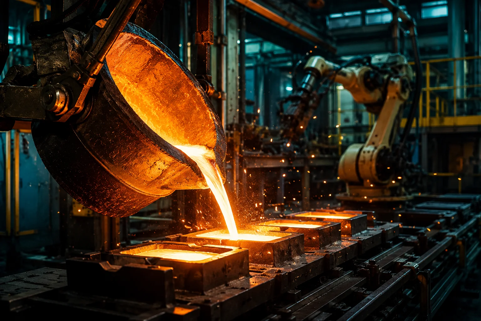 Molten secondary metal alloy pour